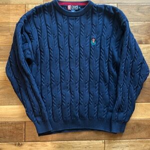 Vtg Chaps Ralph Lauren cable knit fisherman core sweater
